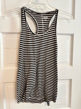 Mossimo Supply Co. Black and White Striped Racerback Tank